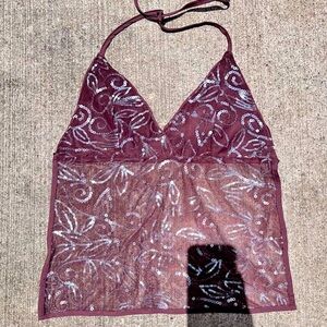 Brown Y2K sequin top